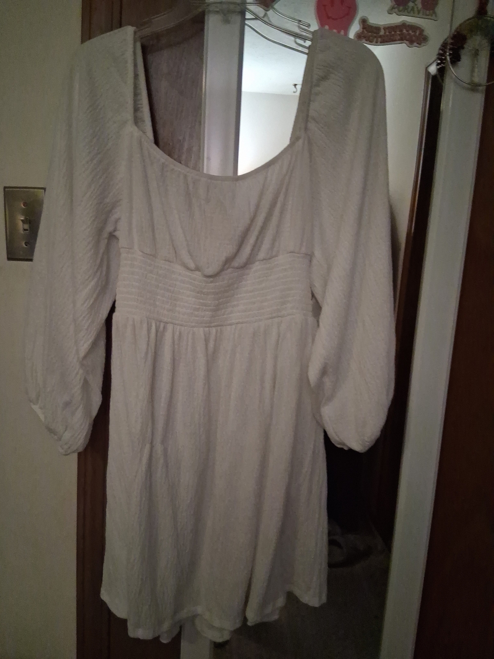 Women's Boutique White Long Sleeve Mini Dress NWT